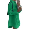image:imageLYANER Womens Casual Shirt Dress Collar V Neck Button Down Loose Long Sleeve Mini DressesGreen