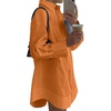 image:imageLYANER Womens Casual Shirt Dress Collar V Neck Button Down Loose Long Sleeve Mini DressesSolid Ginger