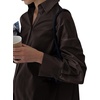 image:imageLYANER Womens Casual Shirt Dress Collar V Neck Button Down Loose Long Sleeve Mini DressesTan