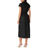 image:imageLYANER Womens Collar Neck Belted High Split Sleeveless Side Pocket Office Midi DressBlack