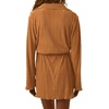 image:imageLYANER Womens Collar V Neck Button Down Pleated Long Sleeve Mini Shirt Dress with BeltLight Orange