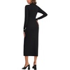 image:imageLYANER Womens Collared V Neck Button Up Long Sleeve Slim Fit Casual Long Sweater DressBlack