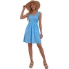 image:imageLYANER Womens Floral Print Sleeveless Ruffle Flowy A Line Beach Vacation Mini SundressAzure