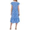 image:imageLYANER Womens Floral Print V Neck Ruffle Short Sleeve Flowy A Line Boho Midi DressBlue