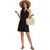 image:imageLYANER Womens Halter Neck Hollow Out Adjustable Spaghetti Strap A Line Vacation DressBlack