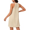 image:imageLYANER Womens Halter Neck Sleeveless A Line Ruched Chiffon Flowy Casual Beach Mini DressBeige