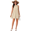 image:imageLYANER Womens Halter Neck Sleeveless A Line Ruched Chiffon Flowy Casual Beach Mini DressBeige