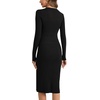 image:imageLYANER Womens Knit Elegant Crewneck Long Sleeve Midi Bodycon Pencil Fall Sweater DressBlack