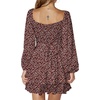 image:imageLYANER Womens Lantern Long Sleeve Tie Back Square Neck Ruffle Short Dress Flowy Casual Party Mini DressesFloral Wine Red
