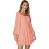 image:imageLYANER Womens Lantern Long Sleeve Tie Back Square Neck Ruffle Short Dress Flowy Casual Party Mini DressesLight Pink
