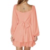 image:imageLYANER Womens Lantern Long Sleeve Tie Back Square Neck Ruffle Short Dress Flowy Casual Party Mini DressesLight Pink