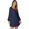 image:imageLYANER Womens Lantern Long Sleeve Tie Back Square Neck Ruffle Short Dress Flowy Casual Party Mini DressesNavy