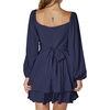 image:imageLYANER Womens Lantern Long Sleeve Tie Back Square Neck Ruffle Short Dress Flowy Casual Party Mini DressesNavy