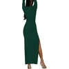 image:imageLYANER Womens Mock Neck Long Sleeve Slit Split Hem Cocktail Party Long DressDark Green