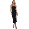 image:imageLYANER Womens Ribbed Strapless Side Slit Bodycon Dress Formal Cocktail Party MidiBlack