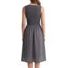 image:imageLYANER Womens Round Neck Sleeveless Smocked Ruffle A Line Casual Midi Dress with PocketsNavy Blue
