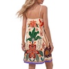 image:imageLYANER Womens Satin Floral Boho Spaghetti Strap Sleeveless Beach Vacation Mini SundressChampagne