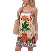 image:imageLYANER Womens Satin Floral Boho Spaghetti Strap Sleeveless Beach Vacation Mini SundressChampagne