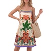 image:imageLYANER Womens Satin Floral Boho Spaghetti Strap Sleeveless Beach Vacation Mini SundressChampagne