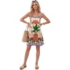 image:imageLYANER Womens Satin Floral Boho Spaghetti Strap Sleeveless Beach Vacation Mini SundressChampagne