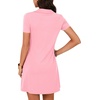 image:imageLYANER Womens Sexy Zipper Front V Neck Mini Dress Casual Low Cut Short Sleeve Ruffle A Line Short DressesCrabapple Powder