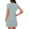 image:imageLYANER Womens Sexy Zipper Front V Neck Mini Dress Casual Low Cut Short Sleeve Ruffle A Line Short DressesLight Green