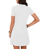 image:imageLYANER Womens Sexy Zipper Front V Neck Mini Dress Casual Low Cut Short Sleeve Ruffle A Line Short DressesWhite