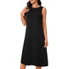 image:imageLYANER Womens Sleeveless Dress Crewneck A Line Loose Beach Midi Tank Dresses with PocketsBlack