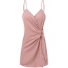 image:imageLYANER Womens Spaghetti Strap V Neck Wrap Self Tie Backless Sexy Mini DressLight Pink