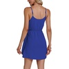 image:imageLYANER Womens Spaghetti Strap V Neck Wrap Self Tie Backless Sexy Mini DressRoyal Blue