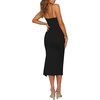 image:imageLYANER Womens Spaghetti Straps Split Slit Hem Sleeveless Bodycon Cocktail Party Midi DressBlack