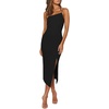 image:imageLYANER Womens Spaghetti Straps Split Slit Hem Sleeveless Bodycon Cocktail Party Midi DressBlack