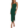 image:imageLYANER Womens Spaghetti Straps Split Slit Hem Sleeveless Bodycon Cocktail Party Midi DressDark Green