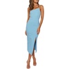 image:imageLYANER Womens Spaghetti Straps Split Slit Hem Sleeveless Bodycon Cocktail Party Midi DressLight Blue