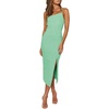 image:imageLYANER Womens Spaghetti Straps Split Slit Hem Sleeveless Bodycon Cocktail Party Midi DressLight Green
