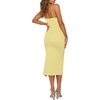 image:imageLYANER Womens Spaghetti Straps Split Slit Hem Sleeveless Bodycon Cocktail Party Midi DressLight Yellow