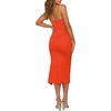 image:imageLYANER Womens Spaghetti Straps Split Slit Hem Sleeveless Bodycon Cocktail Party Midi DressOrange