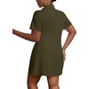 image:imageLYANER Womens Split Shirt Dress Collar V Neck Button Down Short Sleeve Sexy Mini Shirt DressesArmy Green