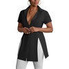 image:imageLYANER Womens Split Shirt Dress Collar V Neck Button Down Short Sleeve Sexy Mini Shirt DressesBlack