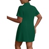 image:imageLYANER Womens Split Shirt Dress Collar V Neck Button Down Short Sleeve Sexy Mini Shirt DressesDark Green