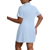 image:imageLYANER Womens Split Shirt Dress Collar V Neck Button Down Short Sleeve Sexy Mini Shirt DressesLight Blue