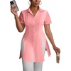 image:imageLYANER Womens Split Shirt Dress Collar V Neck Button Down Short Sleeve Sexy Mini Shirt DressesLight Pink