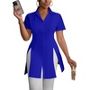 image:imageLYANER Womens Split Shirt Dress Collar V Neck Button Down Short Sleeve Sexy Mini Shirt DressesRoyal Blue