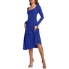 image:imageLYANER Womens Square Neck Long Sleeve Empire Waist A Line Flare Solid Midi DressSolid Royal Blue