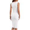 image:imageLYANER Womens Summer Rib Knit Stretch Crewneck Sleeveless Bodycon Midi Dress White XLarge