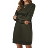 image:imageLYANER Womens Sweatshirt Dress Crewneck Long Sleeve Loose Fit Mini Sweat Shirt Dress with PocketsArmy Green