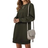 image:imageLYANER Womens Sweatshirt Dress Crewneck Long Sleeve Loose Fit Mini Sweat Shirt Dress with PocketsArmy Green
