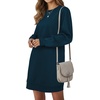 image:imageLYANER Womens Sweatshirt Dress Crewneck Long Sleeve Loose Fit Mini Sweat Shirt Dress with PocketsDenim Blue