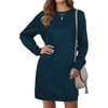 image:imageLYANER Womens Sweatshirt Dress Crewneck Long Sleeve Loose Fit Mini Sweat Shirt Dress with PocketsDenim Blue