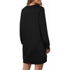 image:imageLYANER Womens Sweatshirt Dress Crewneck Long Sleeve Loose Fit Mini Sweat Shirt Dress with PocketsSolid Black